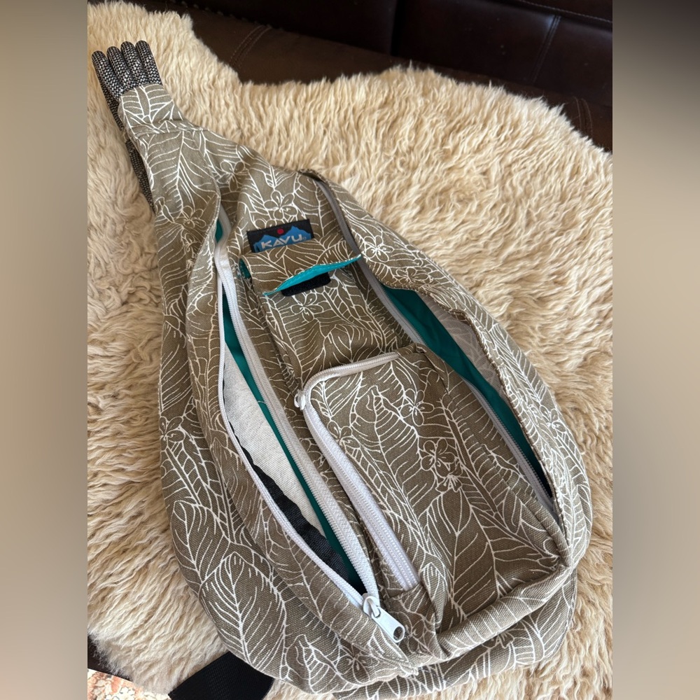 Kavu Crossbody Bag in Sage Green and White